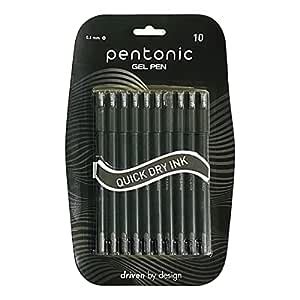 Pentonic Mm Gel Pen Blister Pack Black Body Black Ink Set Of