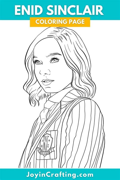 Enid Sinclair Coloring Page Wednesday Addams Netflix Coloring Pages