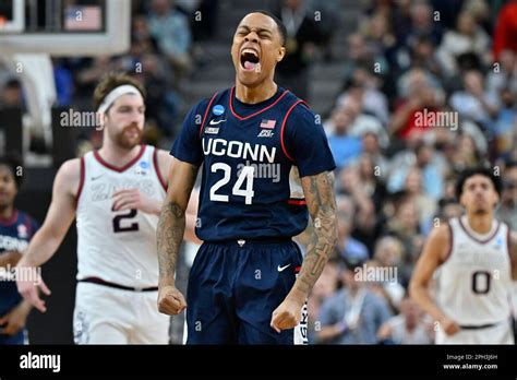 Uconn Guard Jordan Hawkins 24 Celebrates In The Second Half Of An