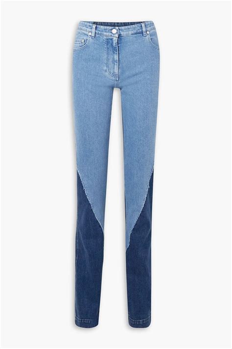 PETER DO Two-tone high-rise slim-leg jeans | THE OUTNET