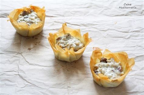 Receta De Tartaletas De Pasta Filo Con Setas Y Bechamel Como Hacer