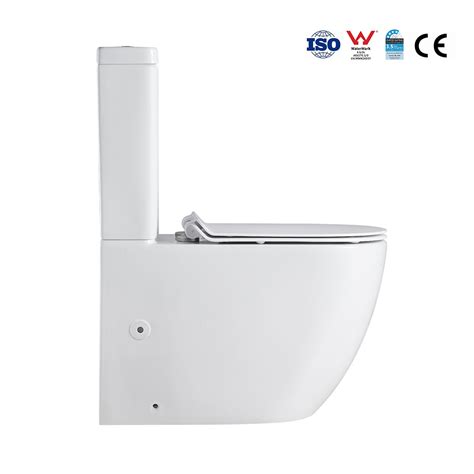 Watermark Two Piece P Trap Back To Wall Rimless Wc Bowl Ceramic Toilet China Bathroom Toilet