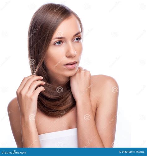 Hair Beautiful Brunette Girl Healthy Long Hair Beauty Model Woman Hairstyle Stock Photo