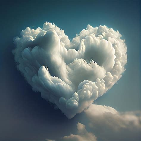 Premium Photo Heart Shaped Cloud In Sky Clouds With Heart Shape Symbol Love Valentine