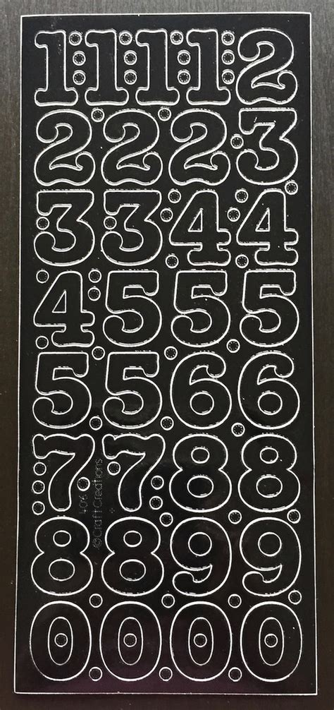 Large Peel Off Number Stickers Black