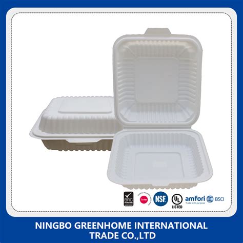 Disposable Corn Starch Material Biodegradable Food Container Takeaway