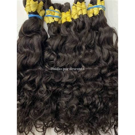 Cabelo Indiano Cacho Natural 100 Humano Semi Limpo 100 Gramas