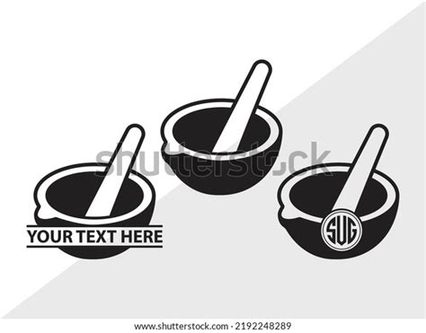 Mortar Pestle Monogram Svg Printable Vector เวกเตอร์สต็อก ปลอดค่า