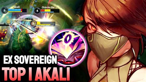 Wild Rift Akali Top 1 Akali Gameplay Ex Sovereign Ranked Youtube