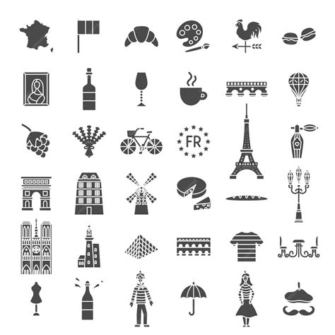 Premium Vector France Solid Web Icons