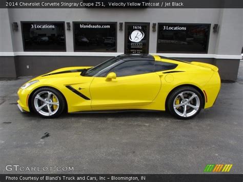 Velocity Yellow Tintcoat 2014 Chevrolet Corvette Stingray Coupe Z51 Jet Black Interior