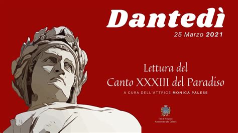 Dantedì 2021 lettura del Canto XXXIII del Paradiso YouTube