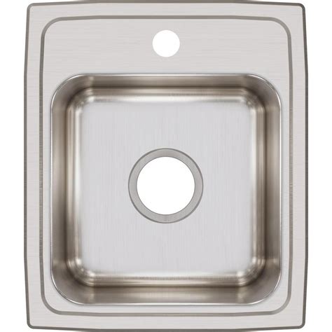 Elkay Lustertone Drop In Stainless Steel 15 In 1 Hole Bar Sink In Satin Lr15171 The Home Depot