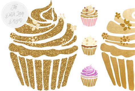 Gold Glitter Cupcakes