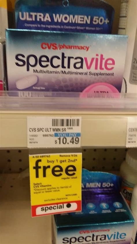 Cvs Ultra Women 50 Spectravite Multivitamin And Supplement Over 50 Off