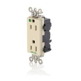 Leviton Lev Lok Decora Plus Blue 15A 125V Duplex Receptacle Hospital