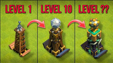 Every Level Hidden Tesla Level 1 Max Level Clash Of Clans Youtube