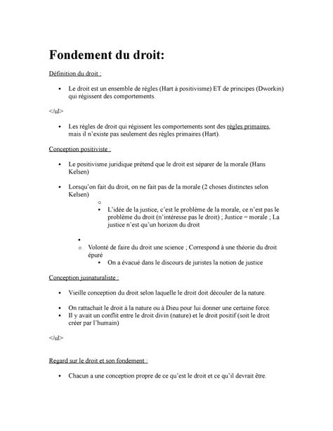 Bernatchez Fondement du droit Fondement du droit Définition du