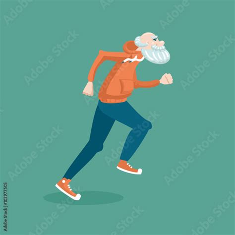 Old Man Running Stock Vector Adobe Stock