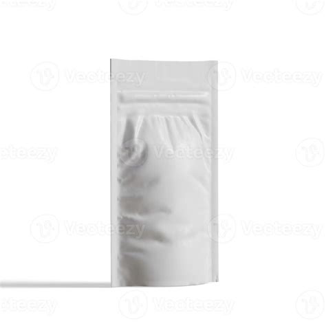 Blank White Aluminium Foil Plastic Pouch Bag Sachet Packaging Mockup