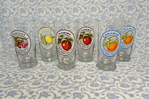 Williams Sonoma Fruit Glass Tumbler Set 6 Etsy