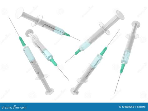Tolkningen 3d Ställde in Av Medicinska Injektionssprutor För Säkerhet