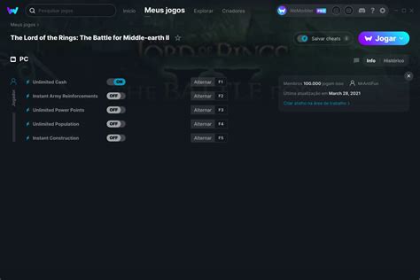 Cheats E Trainers Para The Lord Of The Rings The Battle For Middle