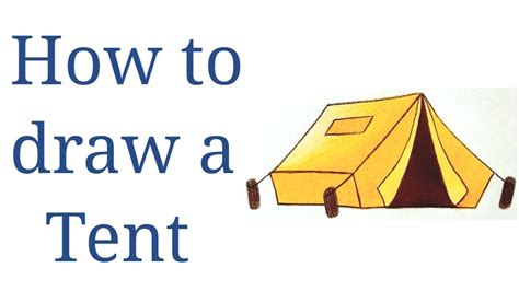 How To Draw A Tent Step By Step Youtube