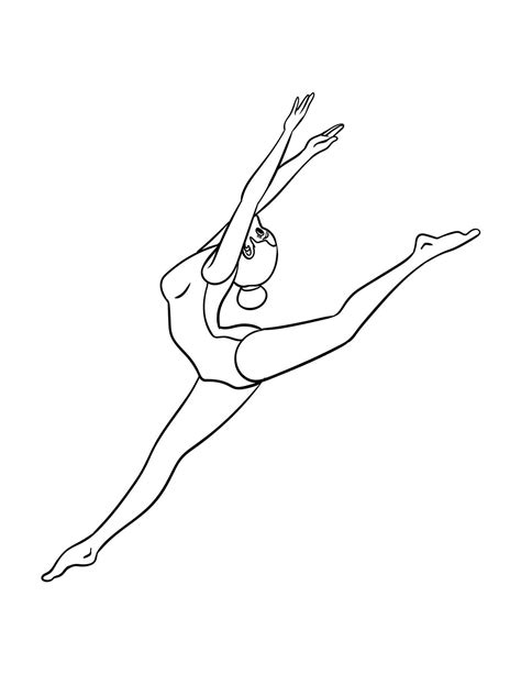 Gymnastics Isolated Coloring Page For Kids 11416455 Vector Art At Vecteezy