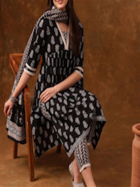 Buy Anouk Ethnic Motifs Printed Gotta Patti Pure Cotton Kurta With