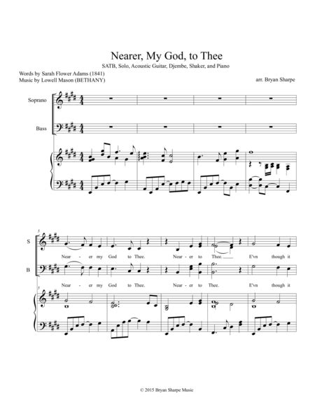 Nearer My God To Thee Arr Bryan Sharpe By Sarah Flower Adams Sheet