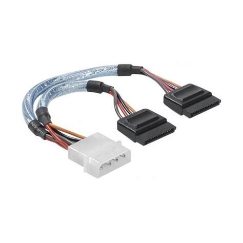 Cordon d alimentation SATA Doubleur molex vers 2 x SATA 15 pins mâle