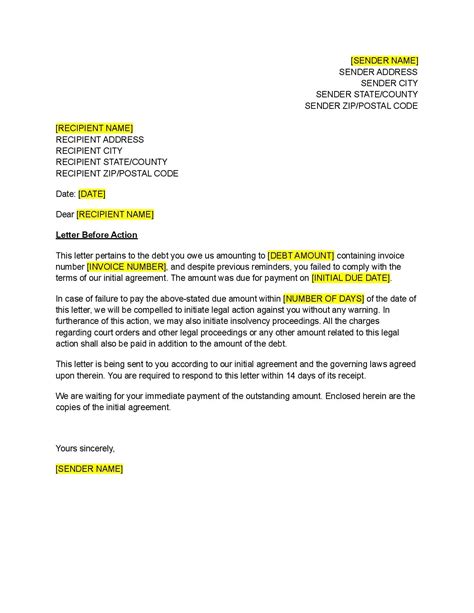 Letter Before Action Template Free Download Easy Legal Docs