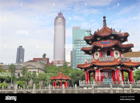 Taipei City Skyline In Taiwan View From Peace Park In Zhongzheng