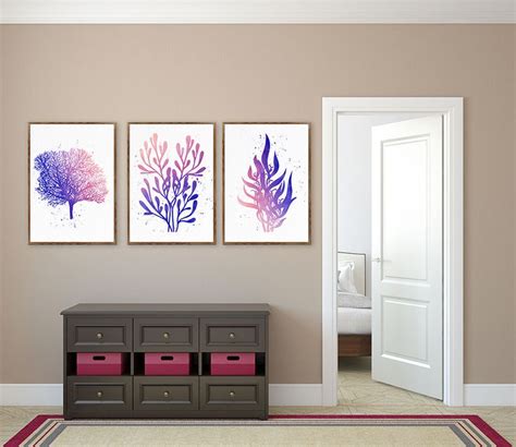 Nautical Coral Print Set