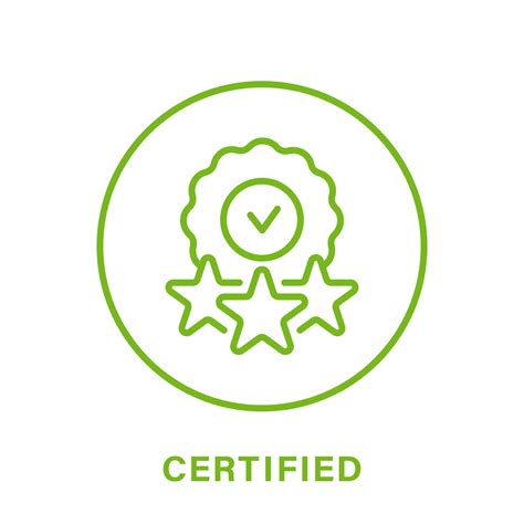 Certified Product Quality Line Green Icon Certificate Guarantee Origin