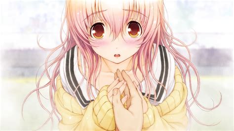 Blush Brown Eyes Close Game Cg Kimi To Kanojo To Kanojo No Koi Long Hair Mukou Aoi Nitroplus