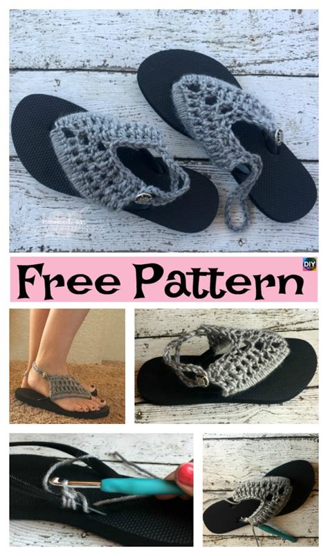 8 Awesome Flip Flop Crochet Slippers Free Patterns DIY 4 EVER