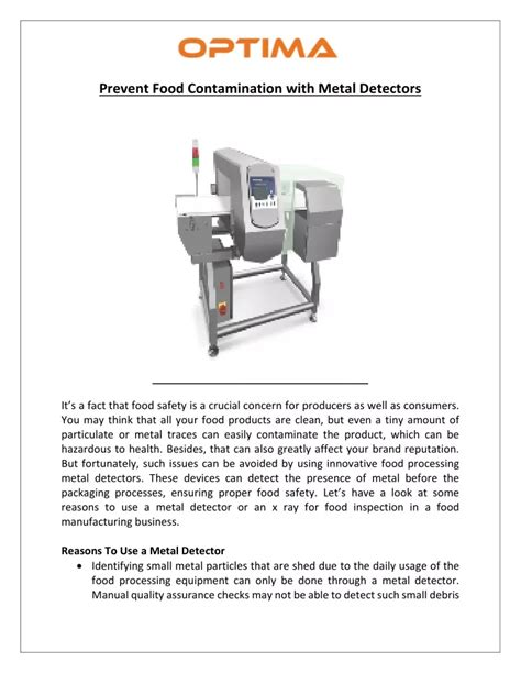 Ppt Prevent Food Contamination With Metal Detectors Powerpoint Presentation Id 12182476