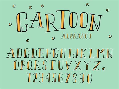 Cute Alphabet Letters Font And Number Classic Cartoon Lettering