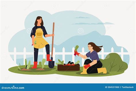 Man And Woman Are Planting Tree The Couple Plants Seedling Girl Helps