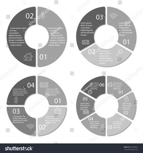 Set Round Infographic Diagram Circles Stock Vector Royalty Free