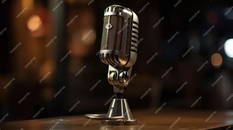 Premium AI Image | A microphone on a stand with the word radio on it