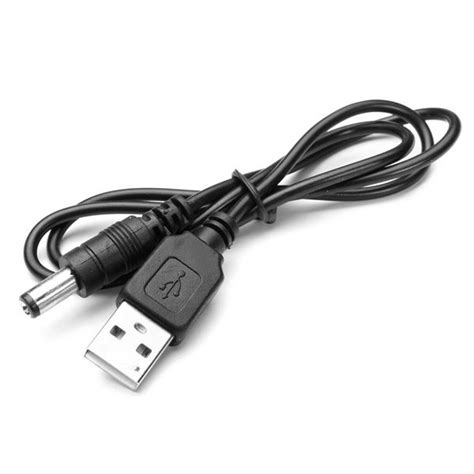 USB to DC 5.5x2.1mm Barrel Jack Center Pin Positive Power Cable Charger ...