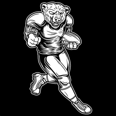 Premium Vector Polar Mascot American Football Black And White