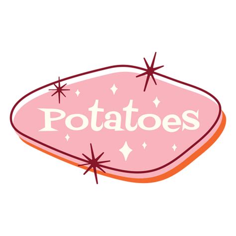 Design PNG E SVG De Citação Retrô De Rótulo De Comida De Batatas Para