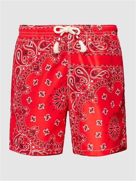 MC2 Saint Barth Badehose Mit Allover Print Modell CAPRESE Rot