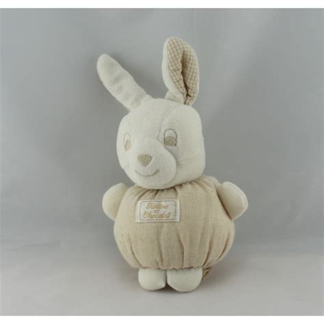 Doudou Lapin Boule Beige Tartine Et Chocolat