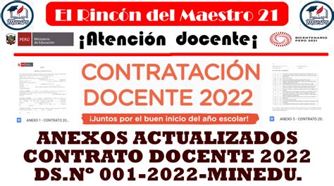 Anexos Actualizados Contrato Docente Ds N Minedu El