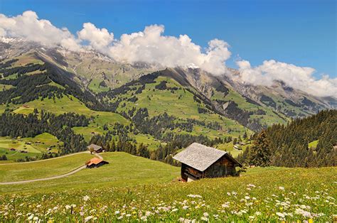 Fondos de Pantalla Suiza Montañas Casa Herbazal Fotografía De Paisaje